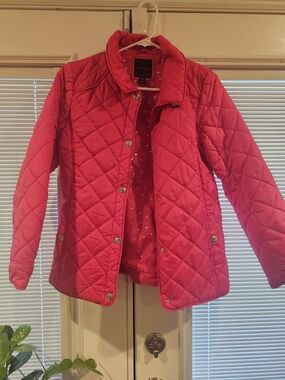 Tommy Hilfiger Girls' Quilted Hot Pink Puffer Jacket